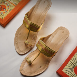 paithani strap kolhapuri chappal (blue) (copy)