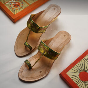 paithani strap kolhapuri chappal (gold) (copy)
